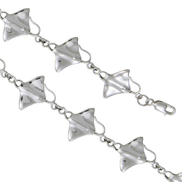 Manta Ray Sterling Silver Link Bracelet TBG327-DD - Jewelry